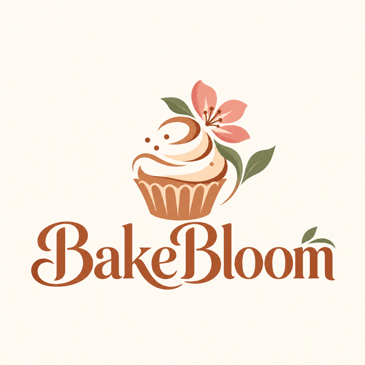 floral cupcake logo